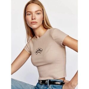 Reformation Muse Tee Playing Cards Size Small